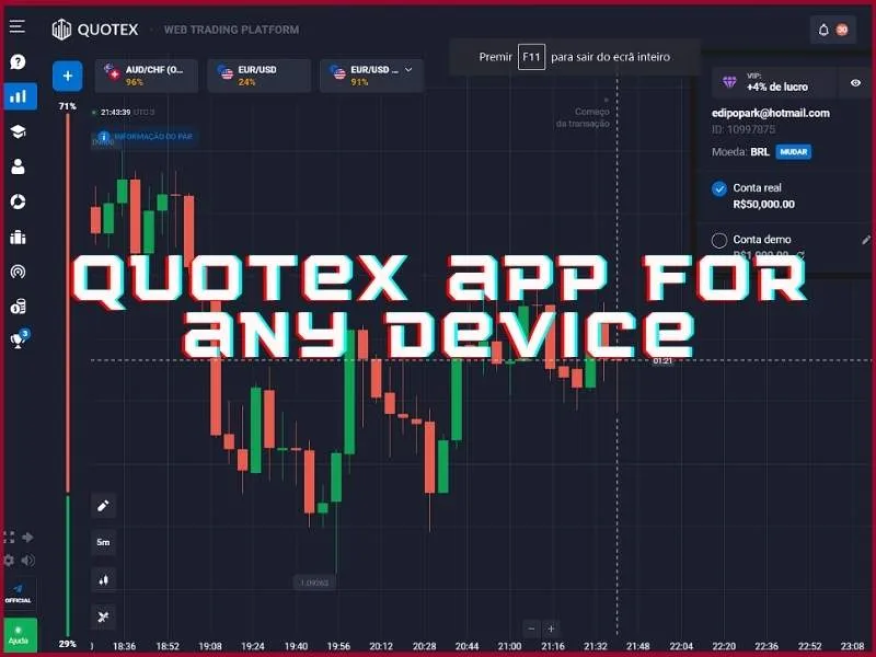 Quotex mobile web platform running on smartphone and tablet browsers