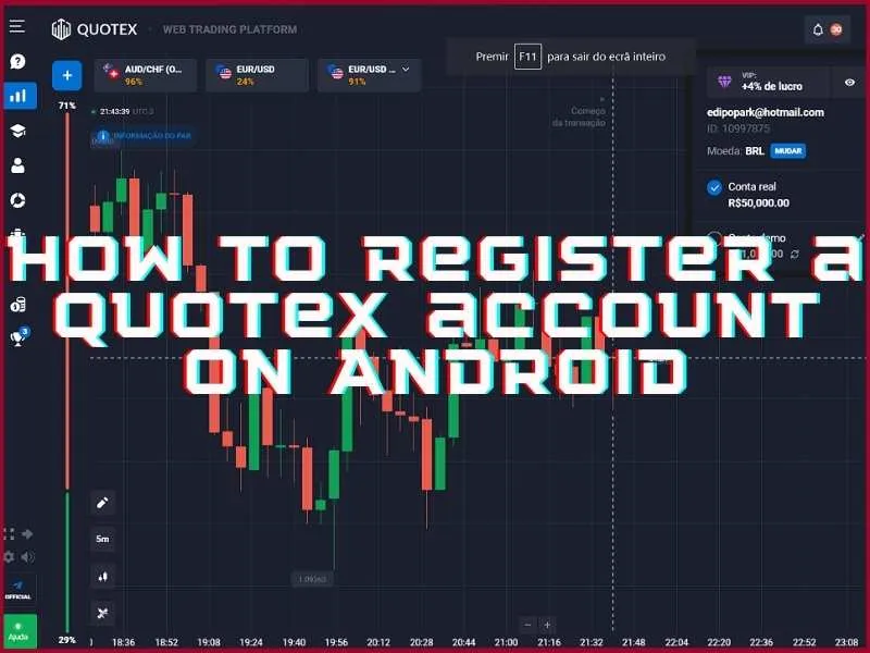 Android akıllı telefonda Quotex ticaret hesabı açma adım adım kılavuzu