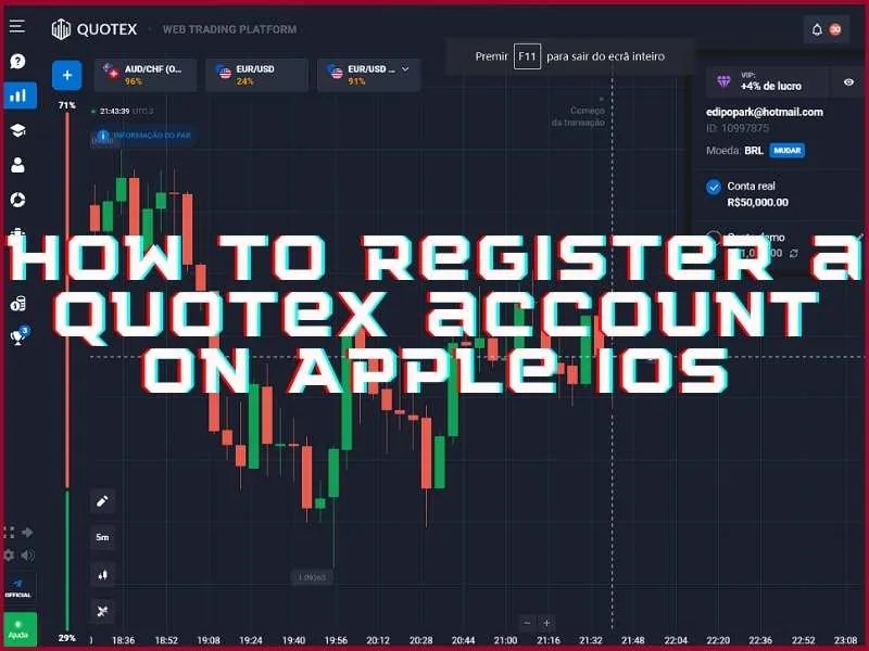 App Store'dan iOS uygulaması aracılığıyla iPhone ve iPad'de Quotex hesabı oluşturma