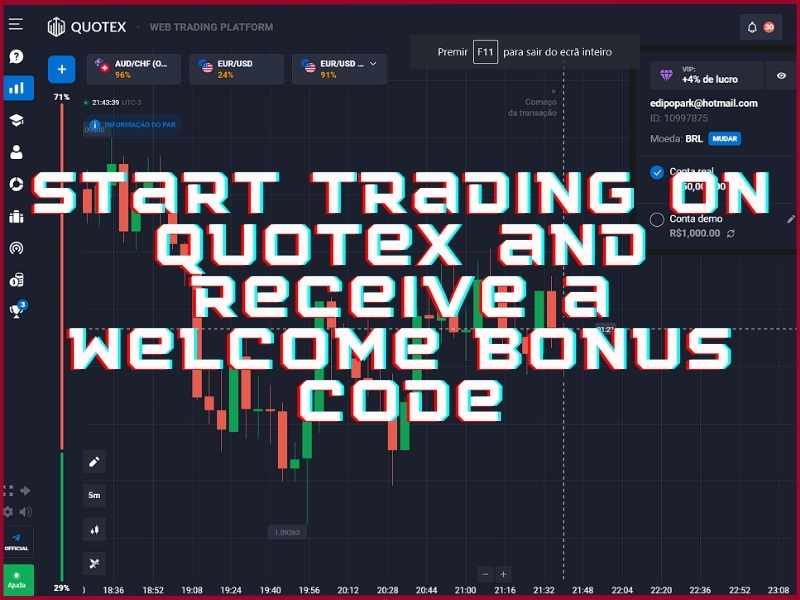 How to register on Quotex and claim a welcome bonus code on your first deposit