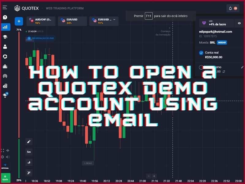 Registering a Quotex demo account with an email address