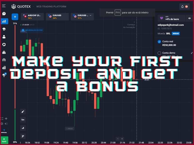 Quotex first deposit bonus structure and conditions for new traders