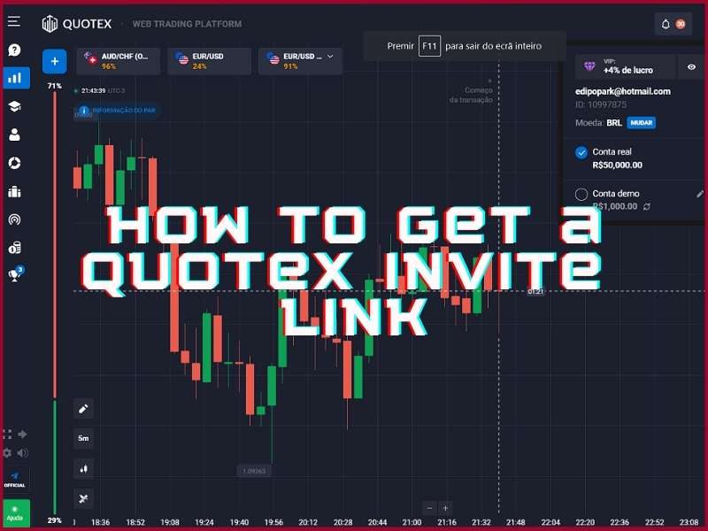 Where to find your personal Quotex referral invite link in your account